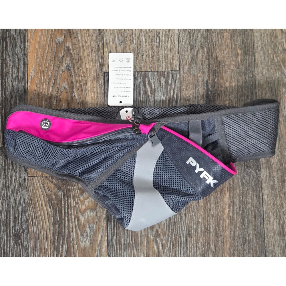 PYFK Running Waist Pack Water Bottle Holder Belt Pink Grey Hiking Marathon NWT